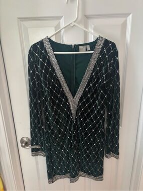 black and green velvet dress Fay main image 0